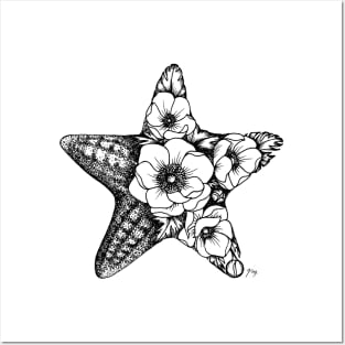 Floral Starfish Posters and Art